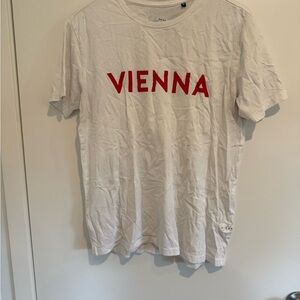 White T-Shirt with Red Print